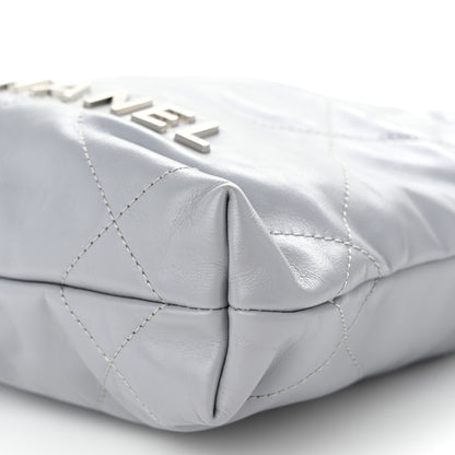 Chanel Shiny Calfskin Quilted Mini Chanel 22 Grey 10 of 11