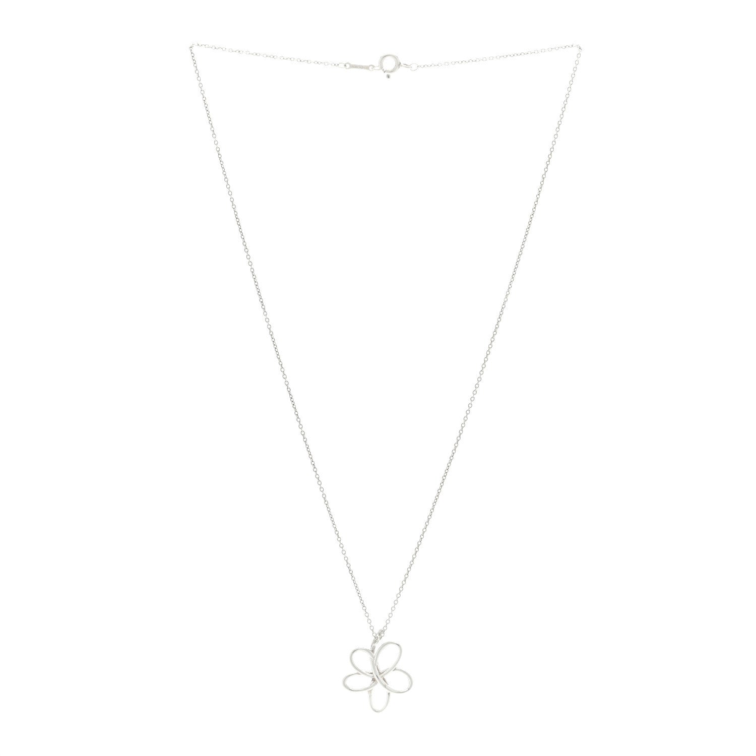 Tiffany Sterling Silver Paloma Picasso Villa Flower Pendant Necklace 2 of 4