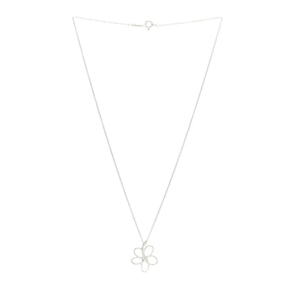 Tiffany Sterling Silver Paloma Picasso Villa Flower Pendant Necklace 2 of 4