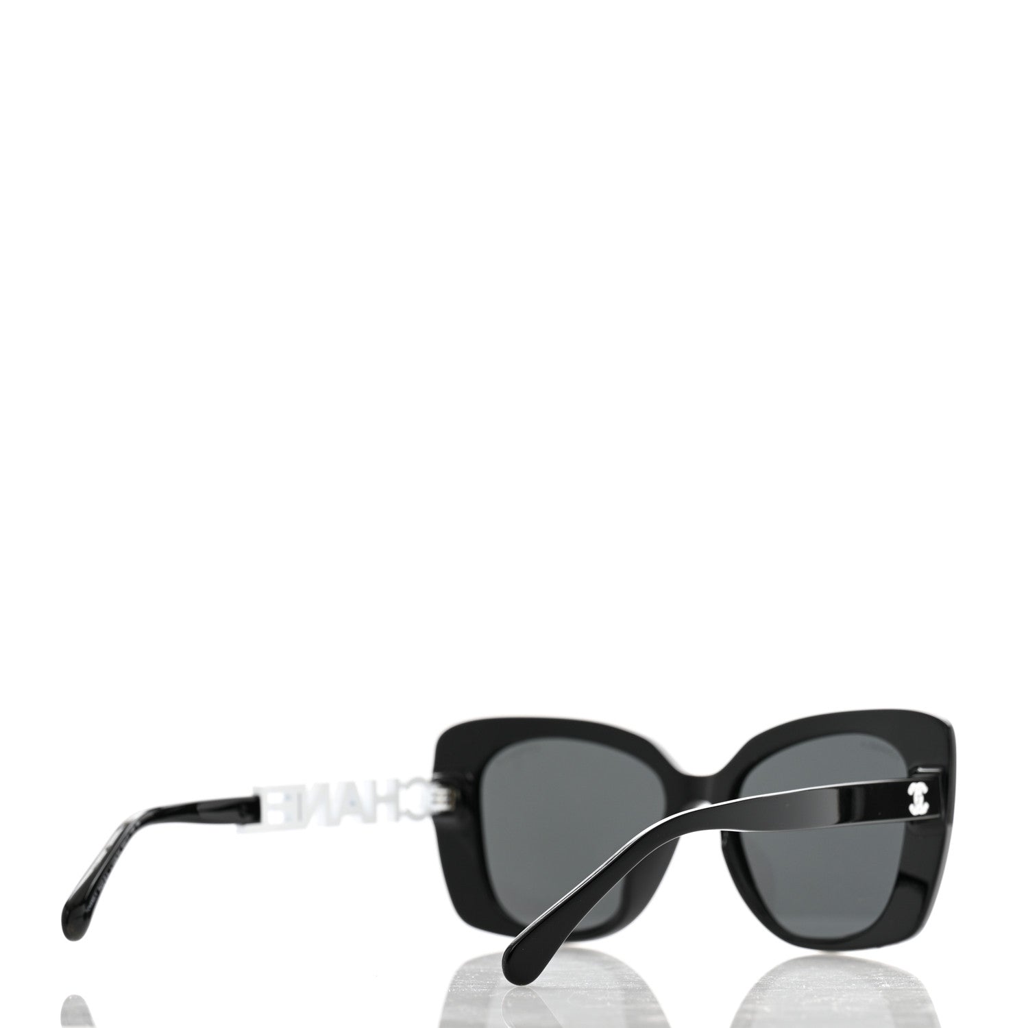 Chanel Acetate Strass Square Sunglasses 5422-B-A Black White 4 of 8