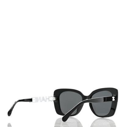 Chanel Acetate Strass Square Sunglasses 5422-B-A Black White 4 of 8