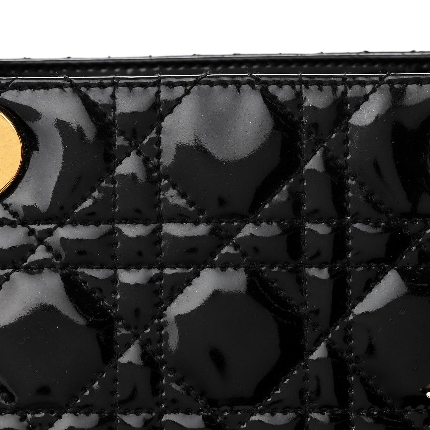 Patent Cannage Large Lady Dior Black