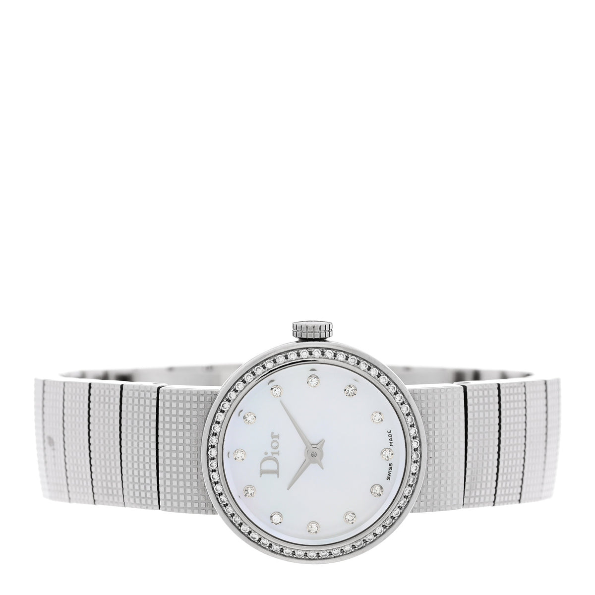 Stainless Steel Diamond Mother of Pearl 23mm La D De Dior Quartz Watch