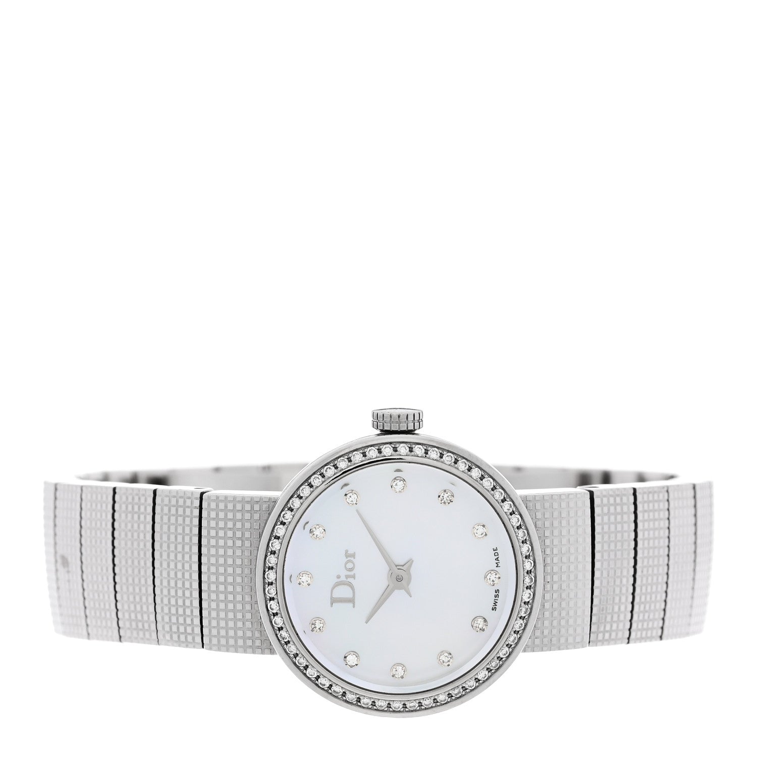 Christian Dior Stainless Steel Diamond Mother of Pearl 23mm La D De Dior Quartz Watch 2 of 4