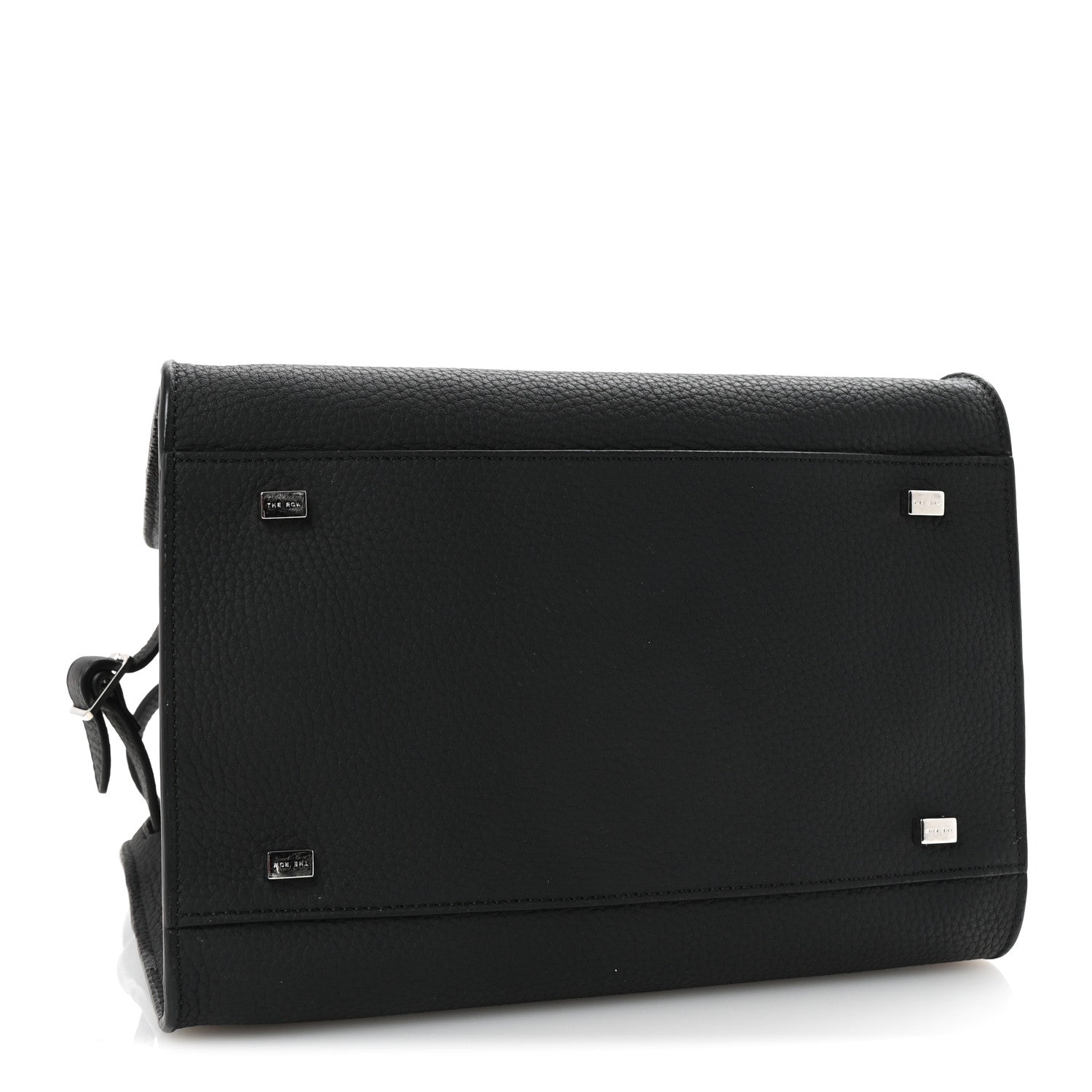 The Row Matte Grained Calfskin Soft Margaux 10 Bag Black 4 of 9