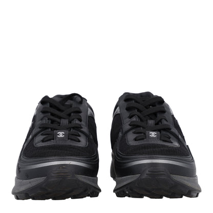 Chanel Mesh Calfskin CC Sneakers  39.5 Black Silver 3 of 10