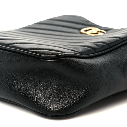 Gucci Azalea Calfskin Matelasse Diagonal Tall GG Marmont Crossbody Bag Black 11 of 11