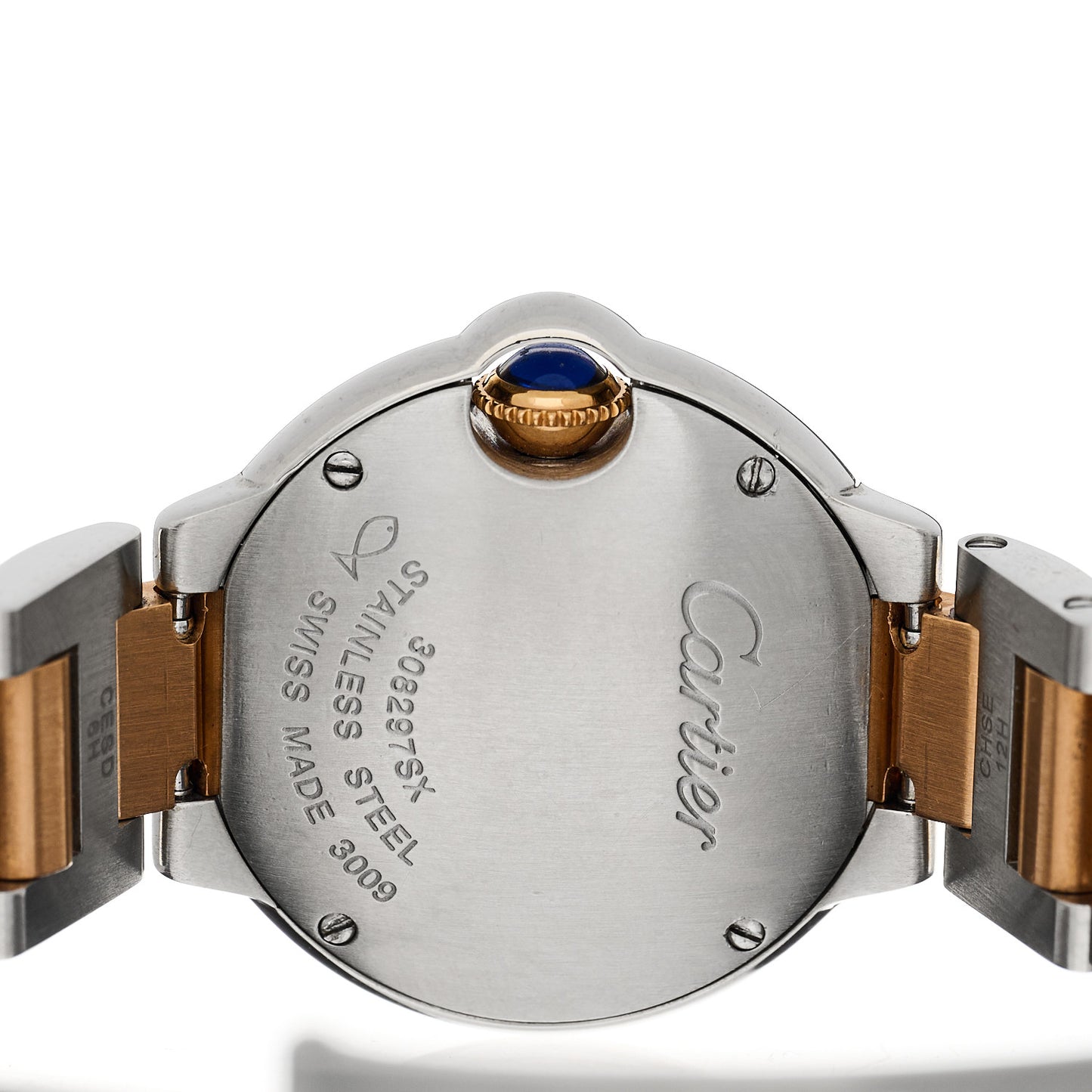 Stainless Steel 18K Pink Gold Diamond 28mm Ballon Bleu De Cartier Quartz Watch