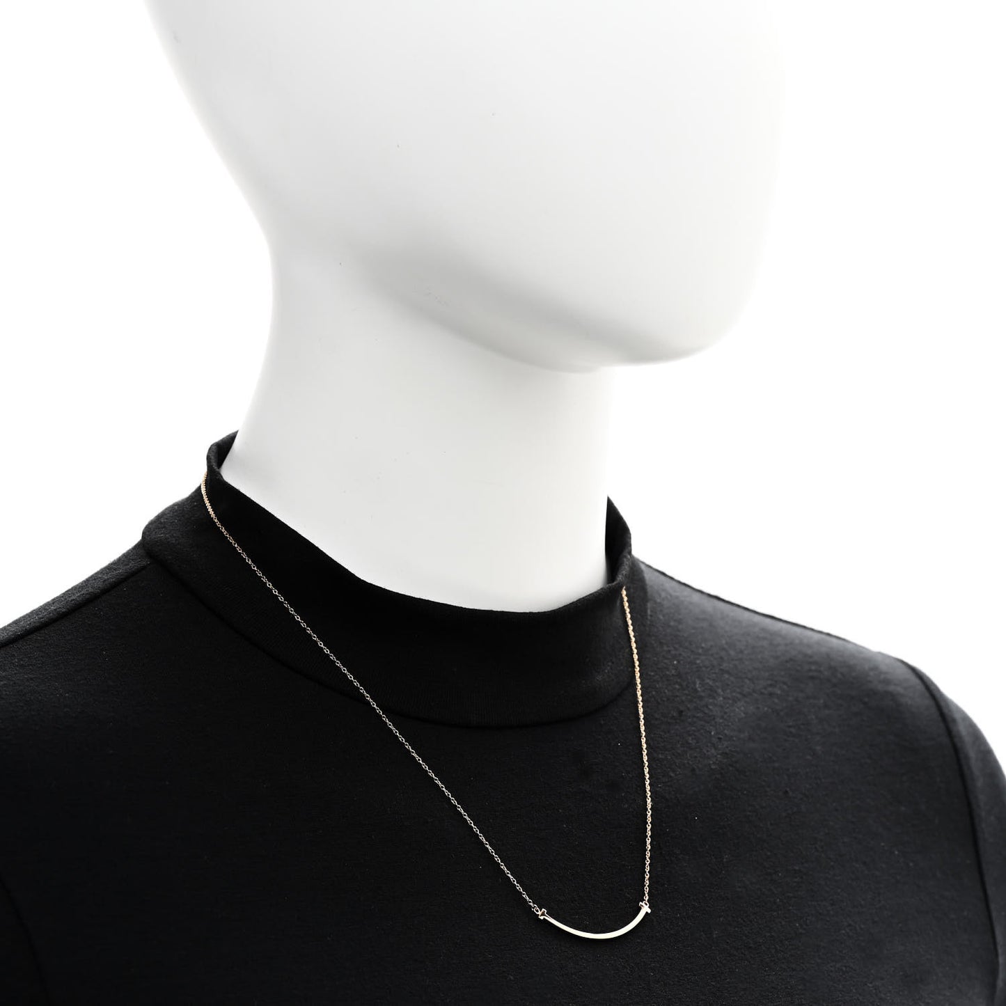 18K Rose Gold Small T Smile Pendant Necklace