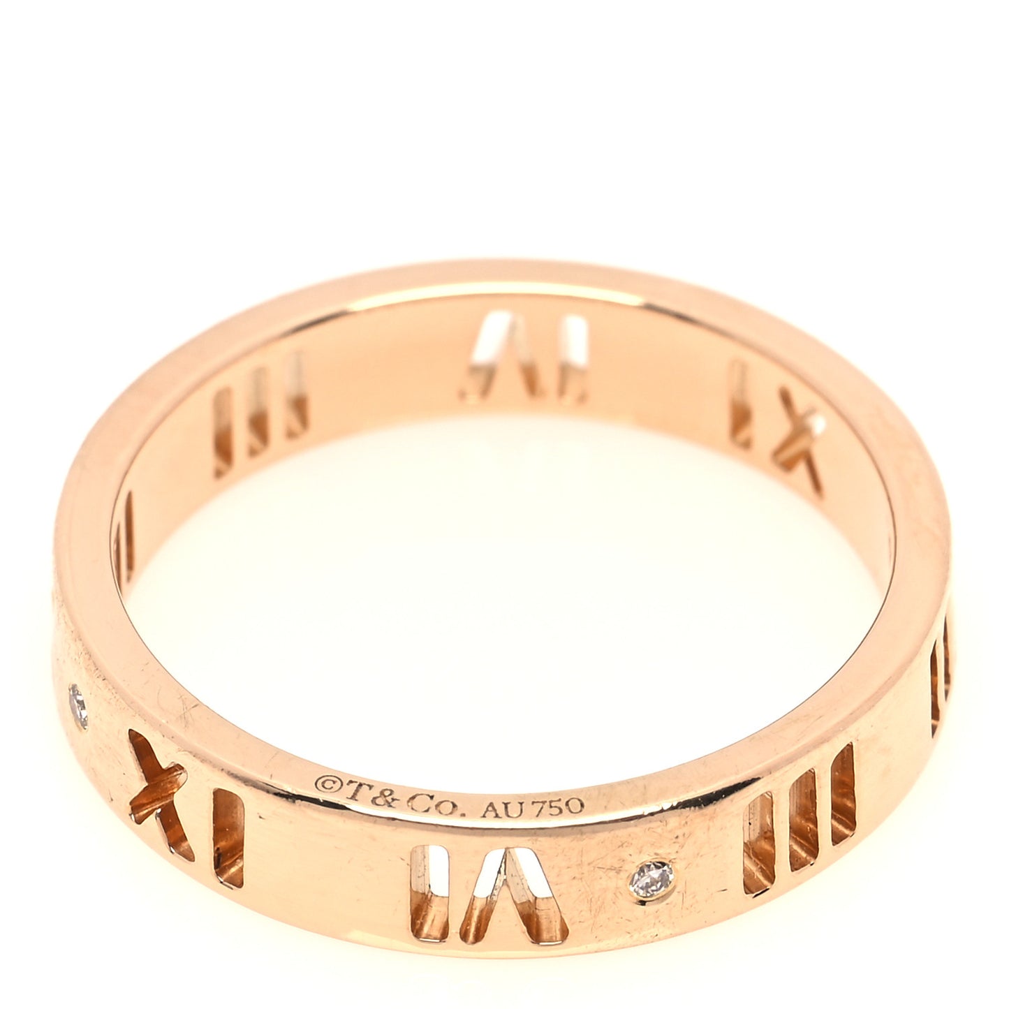 18K Rose Gold Diamond Atlas Pierced Ring 50 5.25