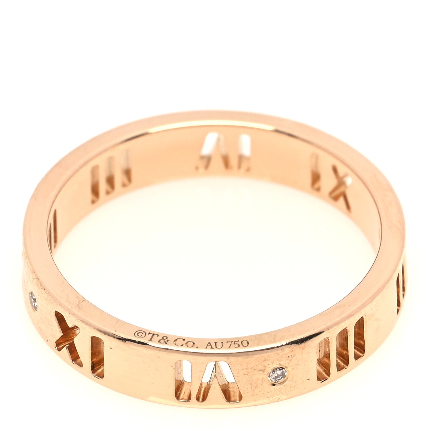 Tiffany 18K Rose Gold Diamond Atlas Pierced Ring 50 5.25 4 of 5