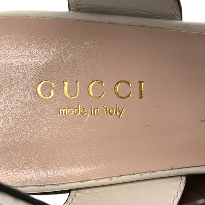 Gucci Cosmos Softy Calfskin Wooden Interlocking G Cut-Out 30/120mm Platform Sandals 35.5 Mystic White 9 of 13