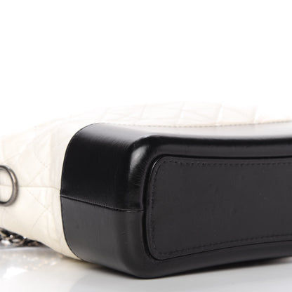 Chanel Aged Calfskin Quilted Medium Gabrielle Hobo Black White 6 of 10