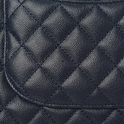 Chanel Caviar Lizard Embossed Quilted Small Coco Handle Flap Navy Blue 10 of 11