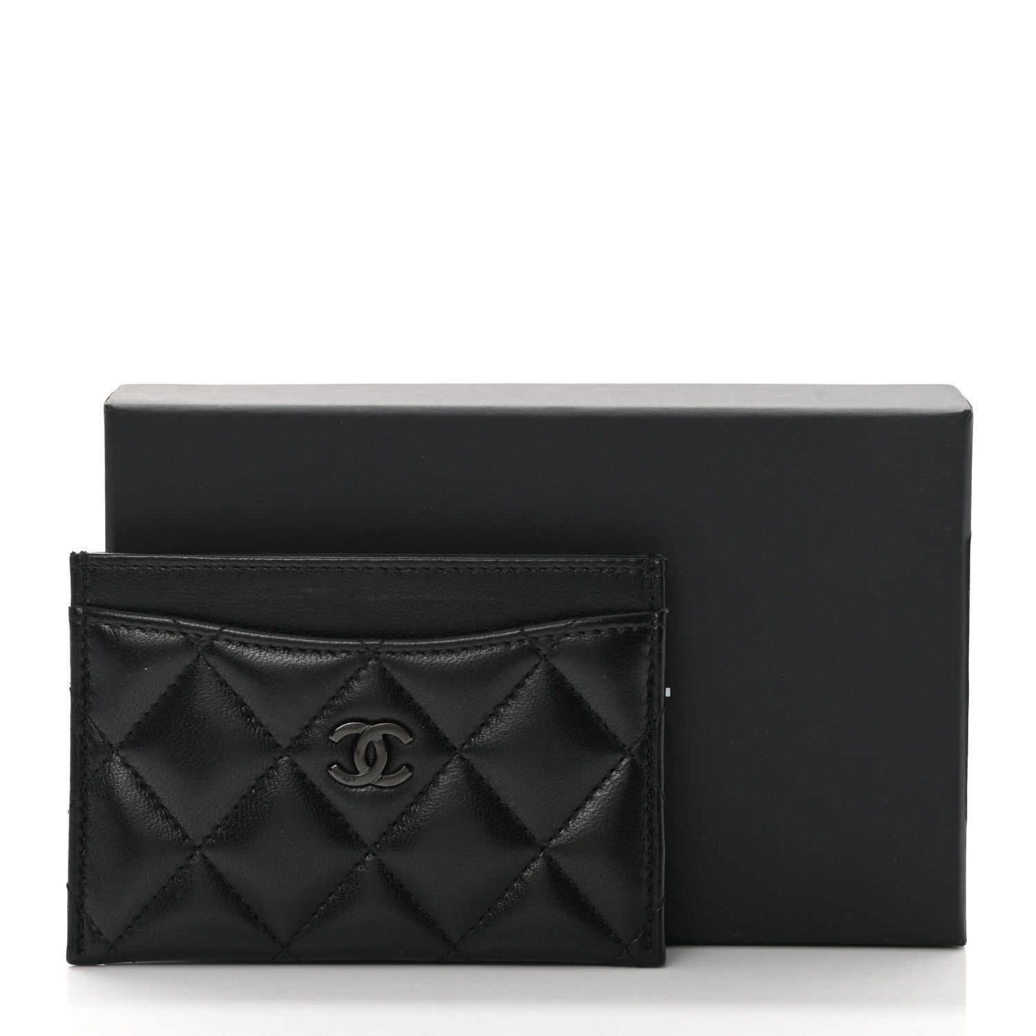 Chanel Lambskin Quilted Card Holder So Black 10 of 10