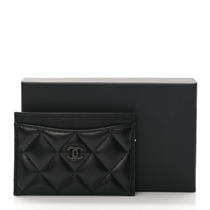 Chanel Lambskin Quilted Card Holder So Black 10 of 10
