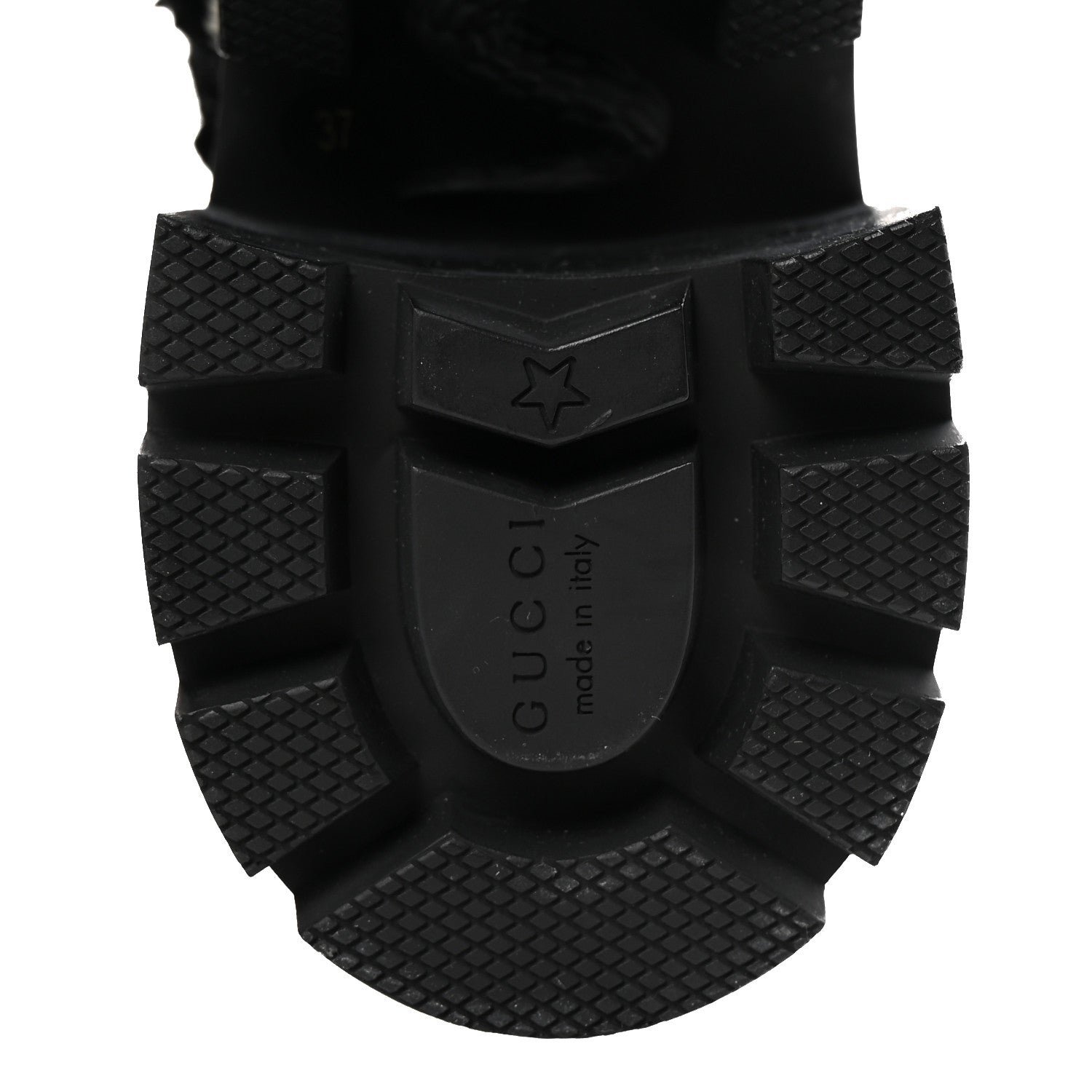 Gucci Tweed GG Monogram Lace Up Combat Ankle Boots 37 Black 7 of 8