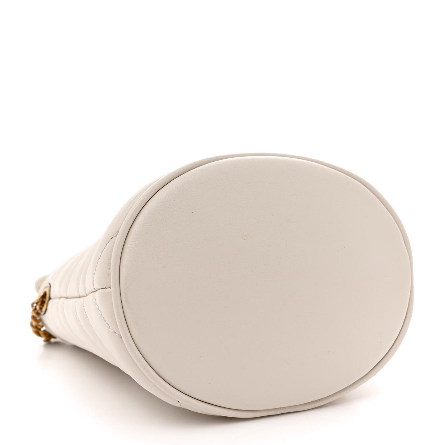 Calfskin Matelasse Mini GG Marmont 2.0 Bucket Bag White