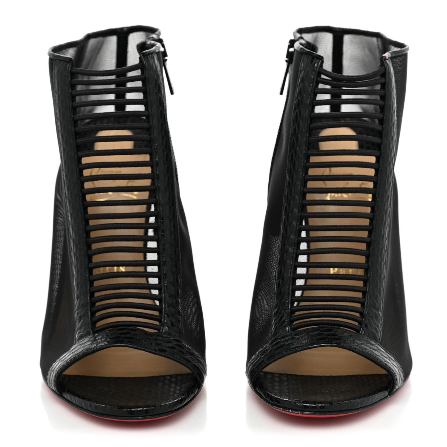 Calfskin Jurassic Rete Trouble 100 Booties 38.5 Black