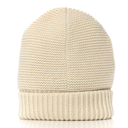 Hermes Cashmere Knit Boston Beanie Hat S Blanc Casse 2 of 7