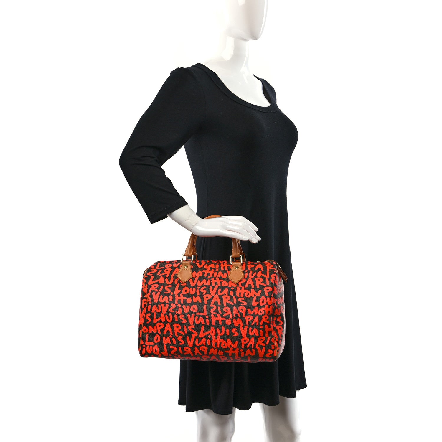 Louis Vuitton Monogram Graffiti Speedy 30 Orange 2 of 11