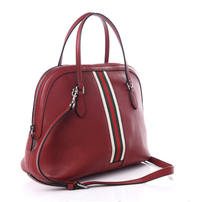 Gucci Calfskin Medium Web Dome Bag Red 2 of 8