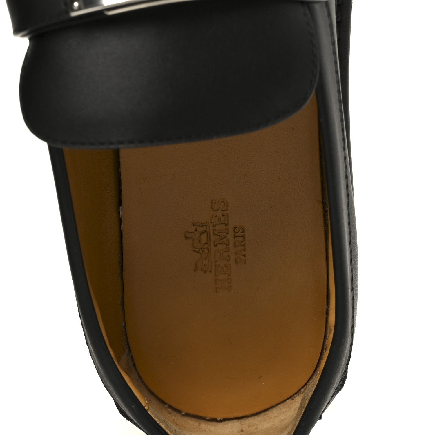 Hermes Calfskin Womens Icone Loafers 37 Black 7 of 9