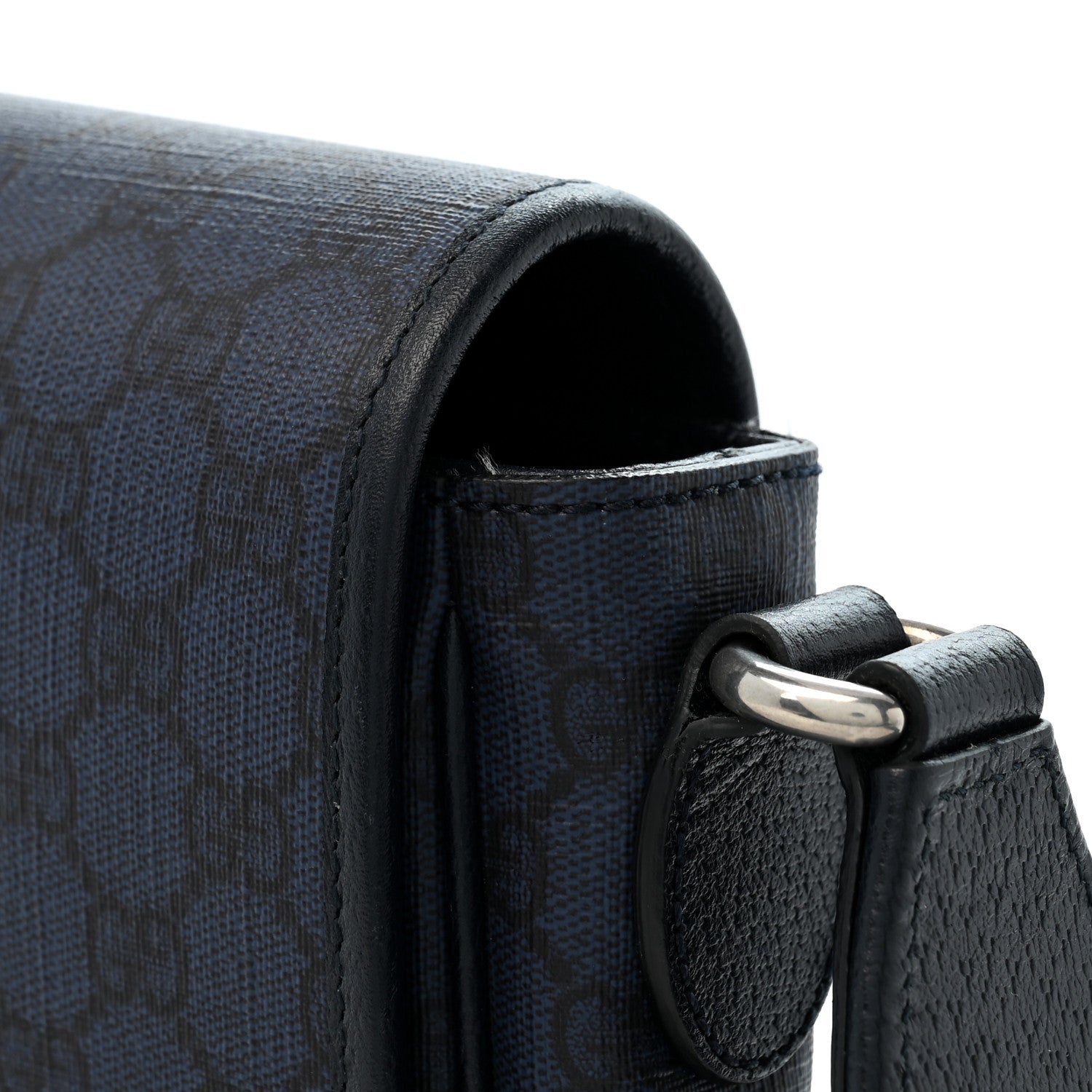 Gucci Tender GG Supreme Monogram Textured Dollar Calfskin Ophidia Messenger Bag Dark Blue 13 of 13