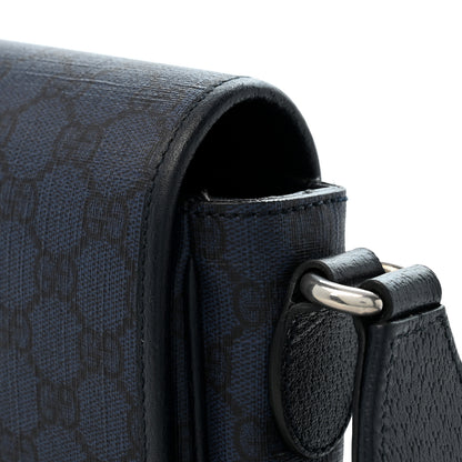 Gucci Tender GG Supreme Monogram Textured Dollar Calfskin Ophidia Messenger Bag Dark Blue 13 of 13