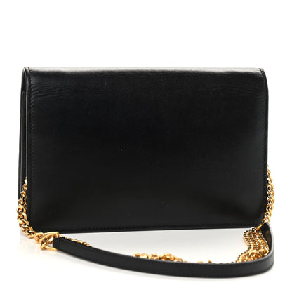 Saint Laurent Smooth Calfskin Classic Monogram Kate Tassel Chain Wallet Black 3 of 15