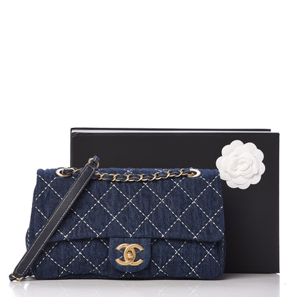 Chanel Denim Quilted Medium Flap Blue 10 of 10