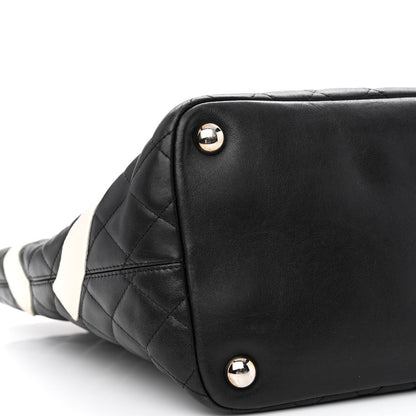Chanel Calfskin Quilted Large Cambon Tote Black White 9 of 14
