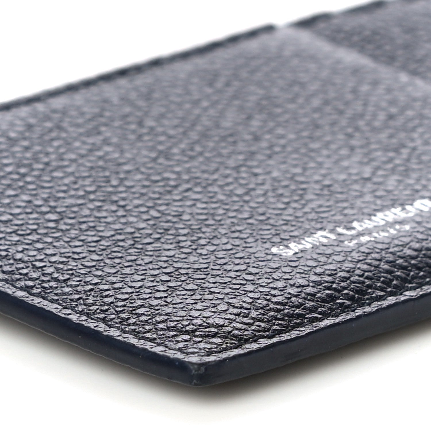 Saint Laurent Grained Calfskin 5 Fragments Zip Pouch Card Holder Deep Marine 8 of 9