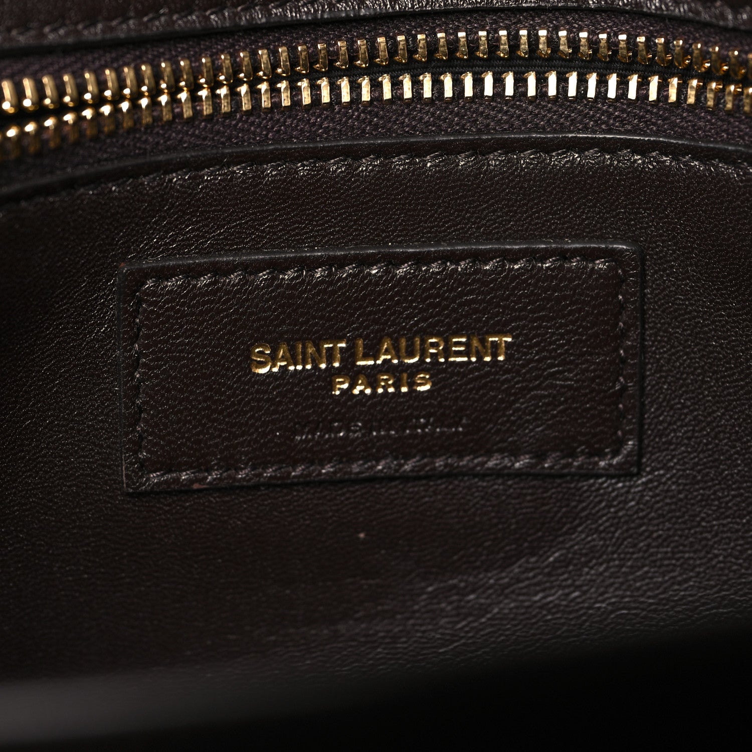 Saint Laurent Shiny Crocodile Embossed Calfskin Le Maillon Satchel Coffee 7 of 12