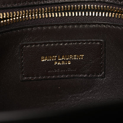 Saint Laurent Shiny Crocodile Embossed Calfskin Le Maillon Satchel Coffee 7 of 12