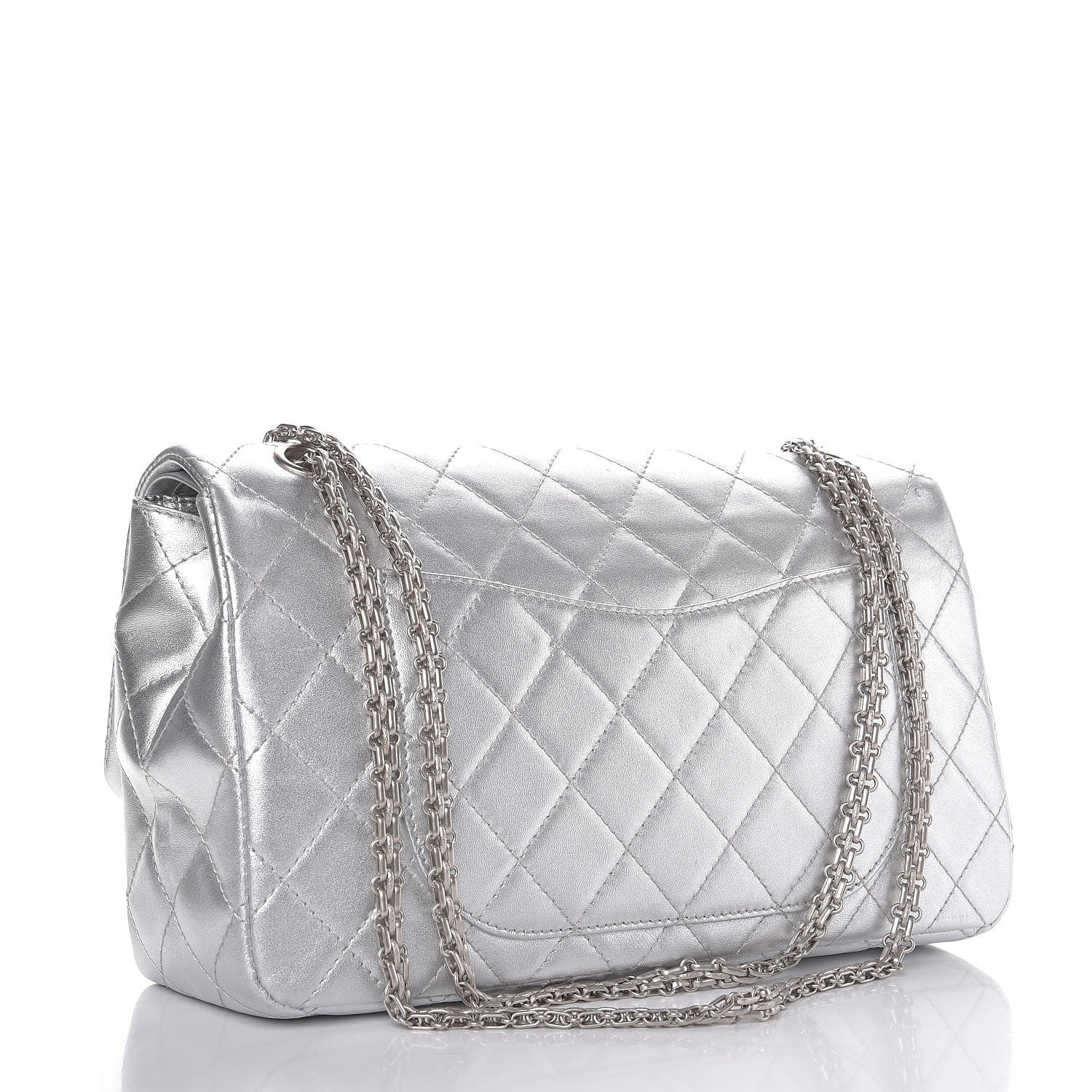 Chanel Metallic Lambskin Quilted 2.55 Reissue 227 Flap Silver 4 of 9