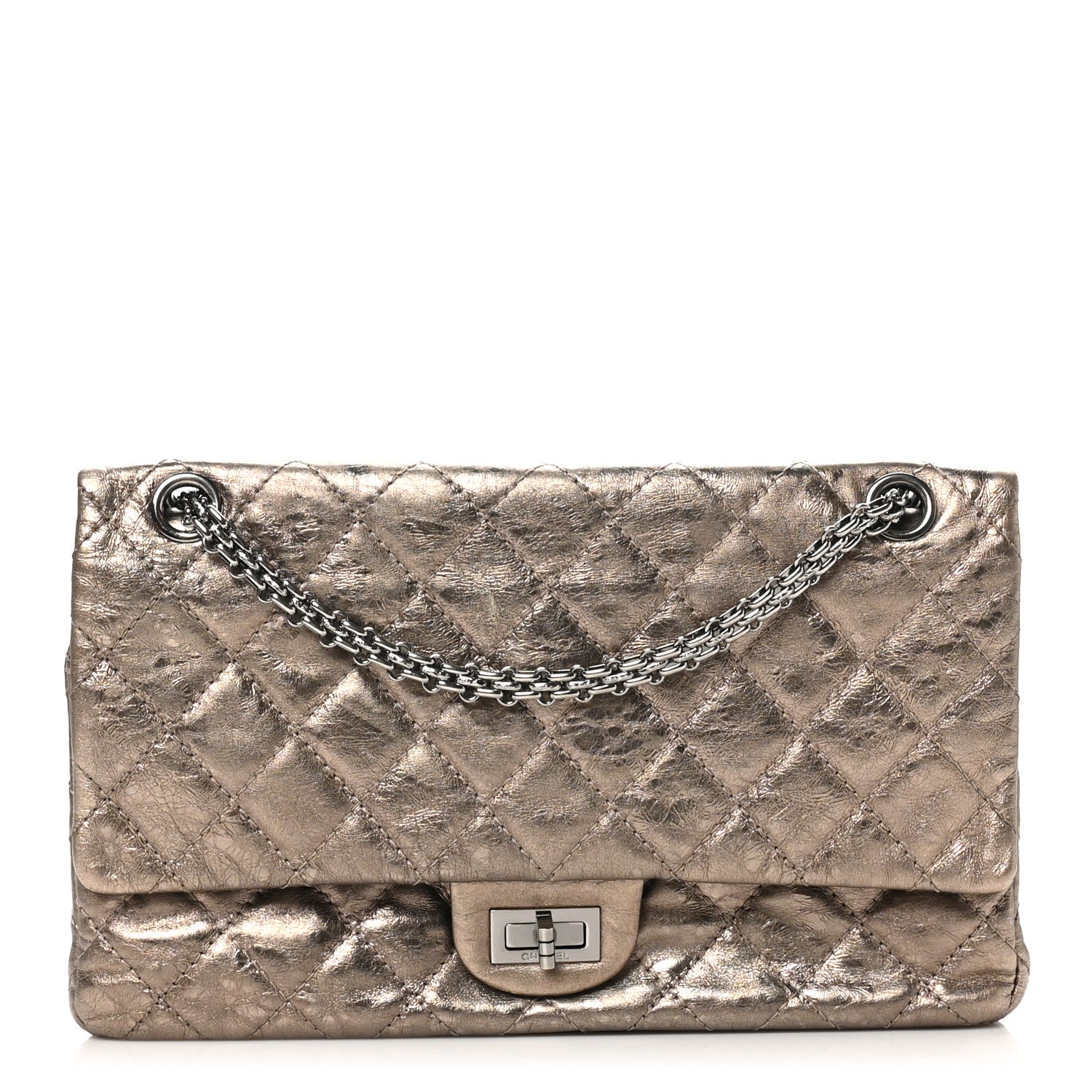 Chanel Metallic Aged Calfskin Quilted 2.55 Reissue 226 Flap Dark Gold 1 of 9