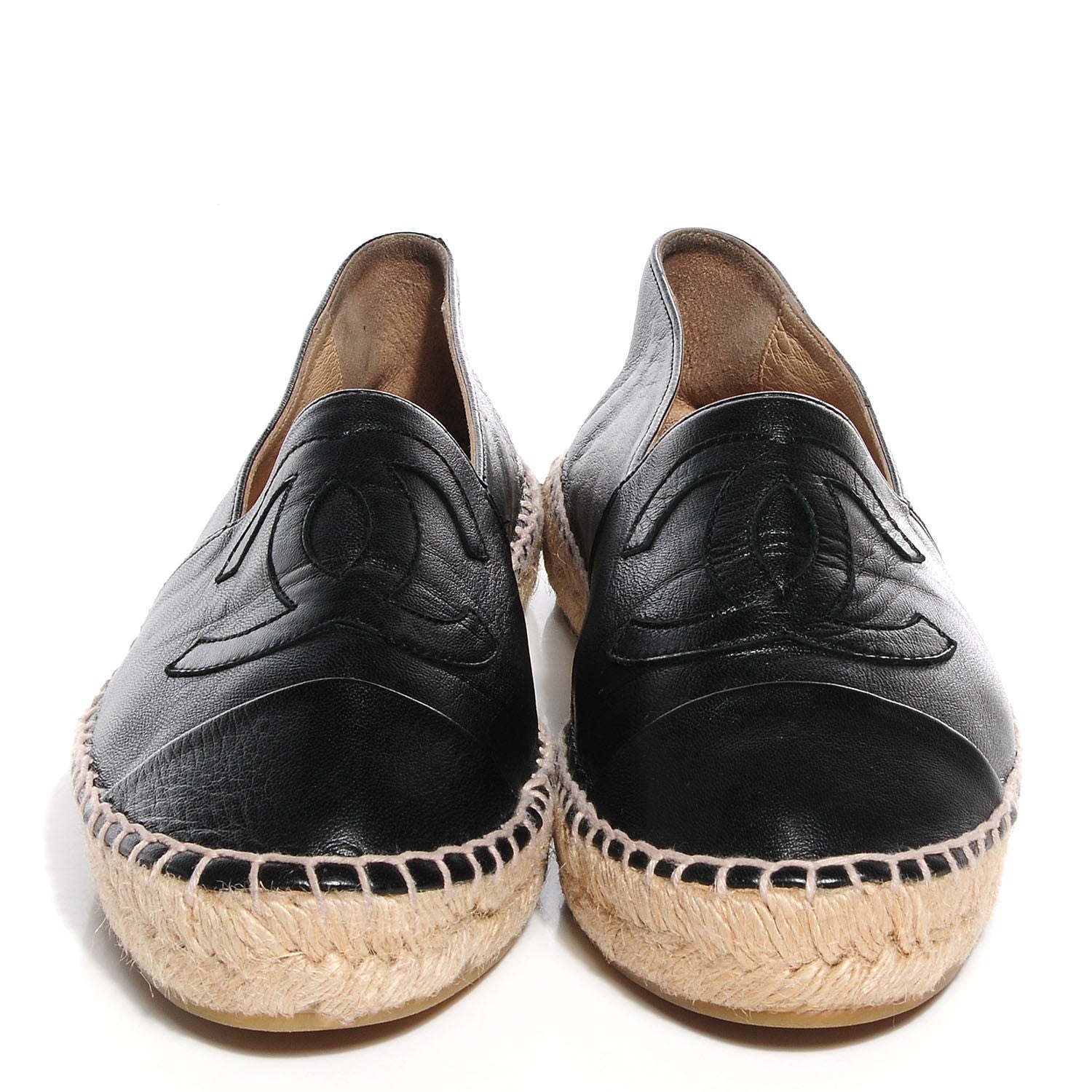 Chanel Lambskin CC Espadrilles 38 Black 2 of 7