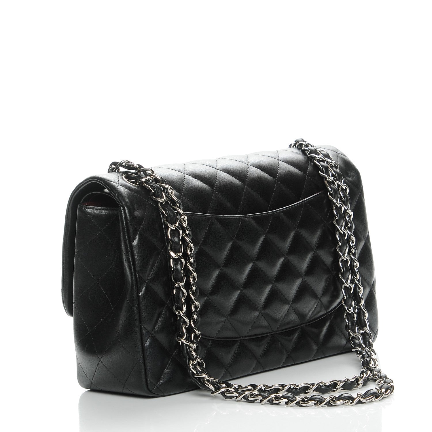 Chanel Lambskin Quilted Jumbo Double Flap Black 3 of 7