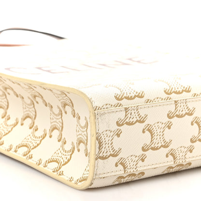 Celine Triomphe Canvas Calfskin Mini Vertical Cabas White 7 of 8
