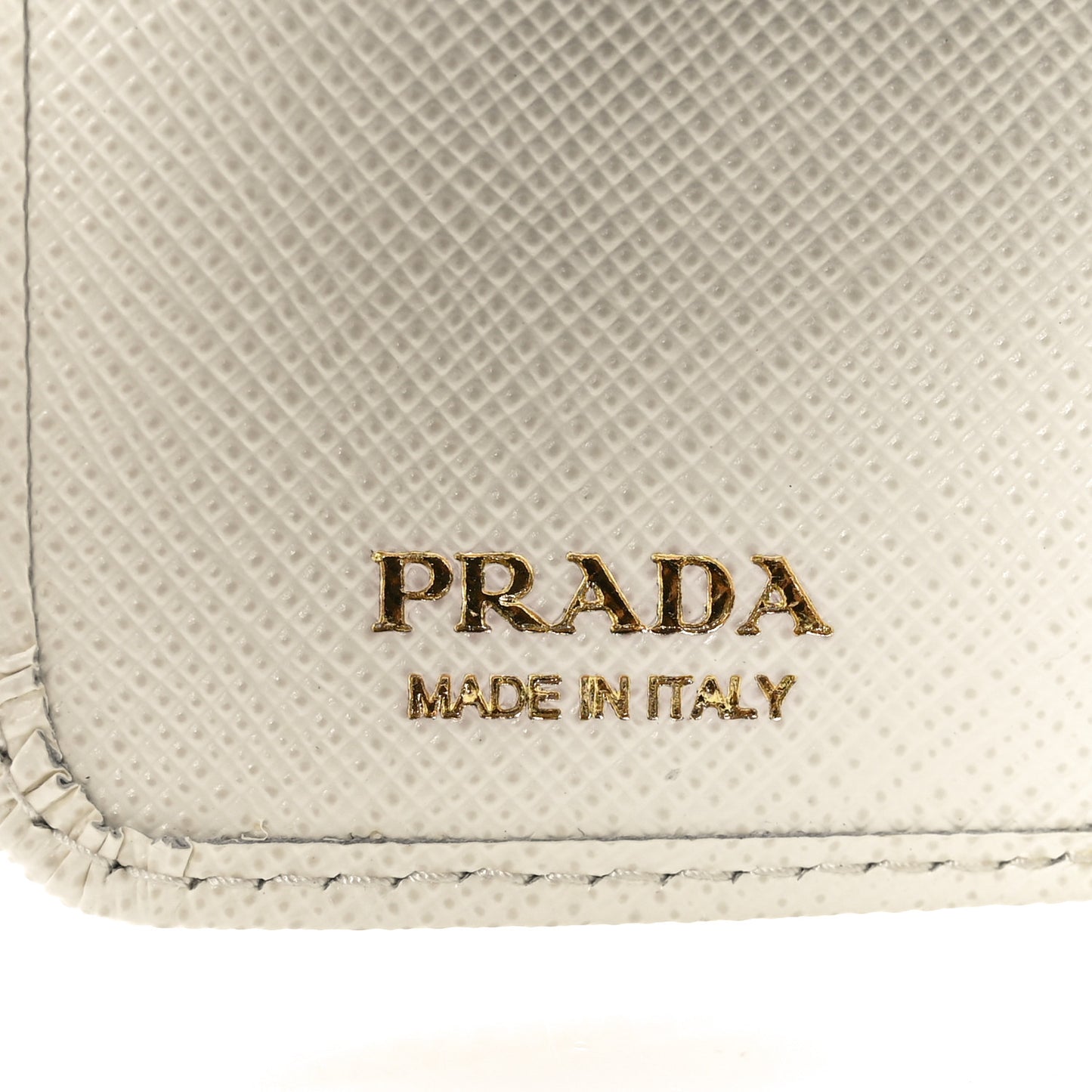 Saffiano Metal Tri-Fold Wallet White