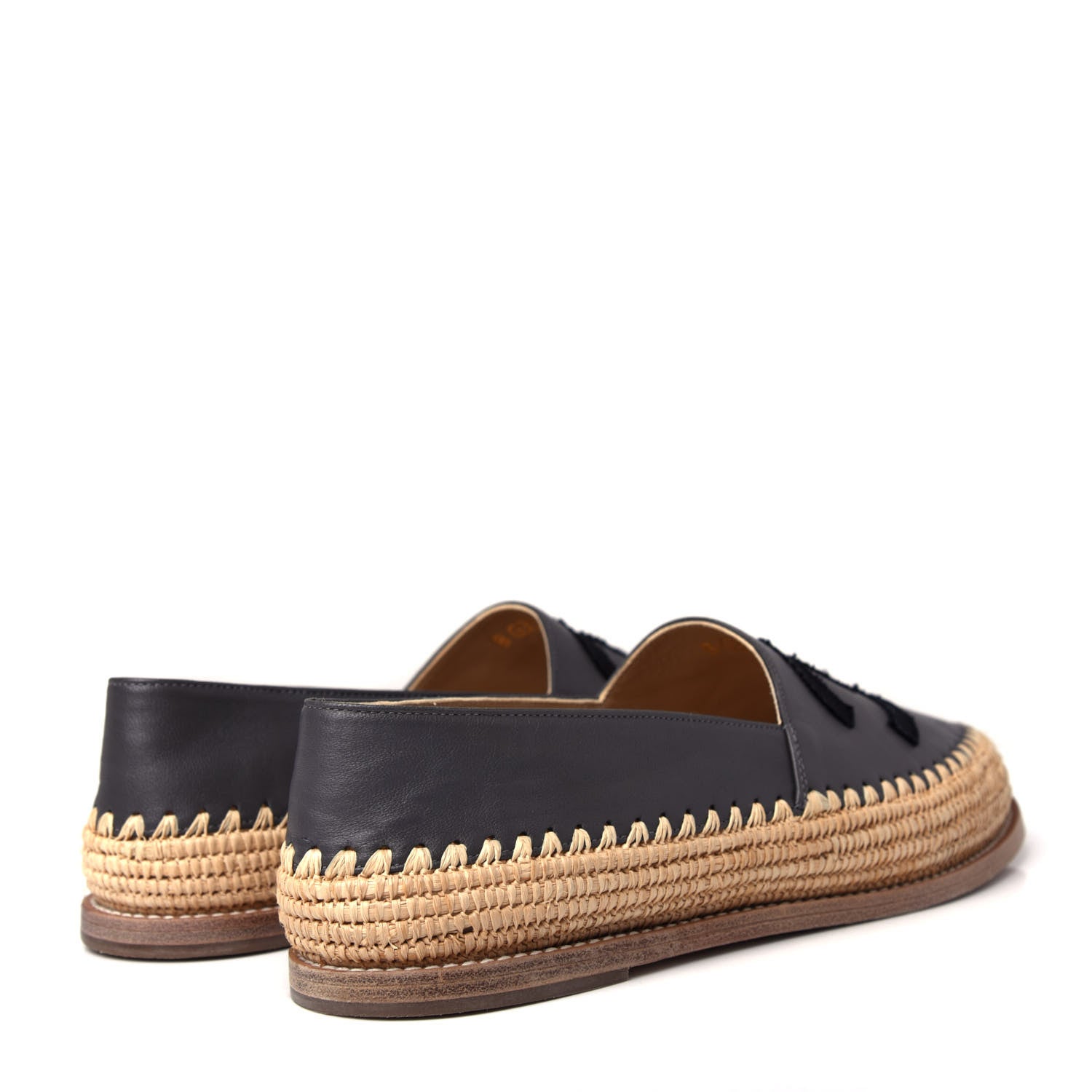 Chanel Lambskin Grosgrain CC Espadrilles 39 Grey Black 4 of 11