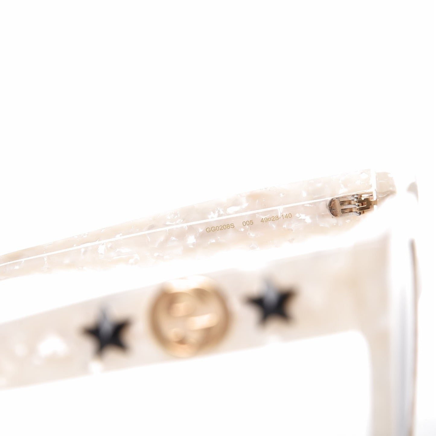 Round Frame Star Sunglasses GG0208S White