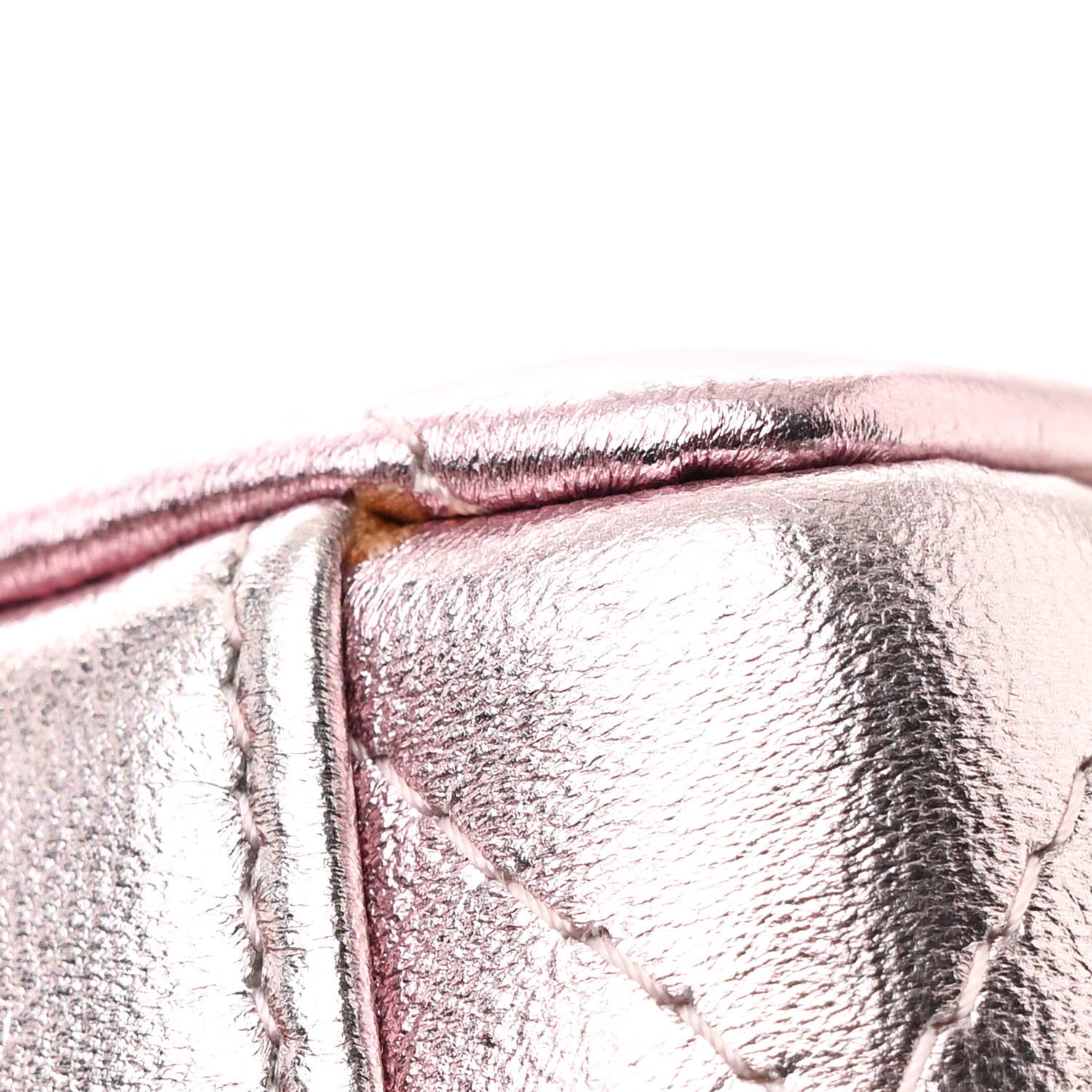 Chanel Gradient Metallic Lambskin Quilted Like A Wallet Clutch With Chain Gold Pink 11 of 13