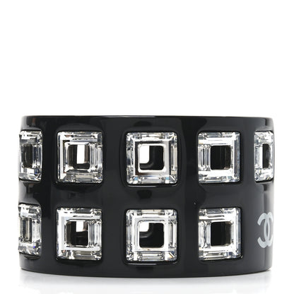 Chanel Resin Crystal CC Cuff Black 3 of 5