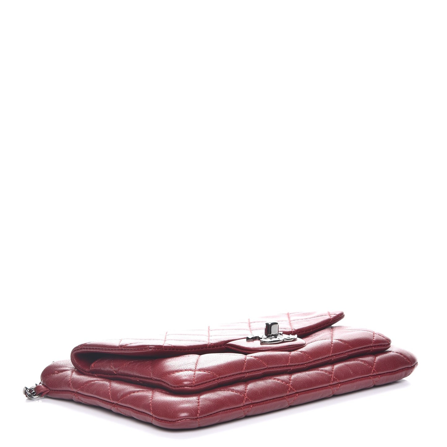 Lambskin Mineral Nights Flap Wristlet Dark Red