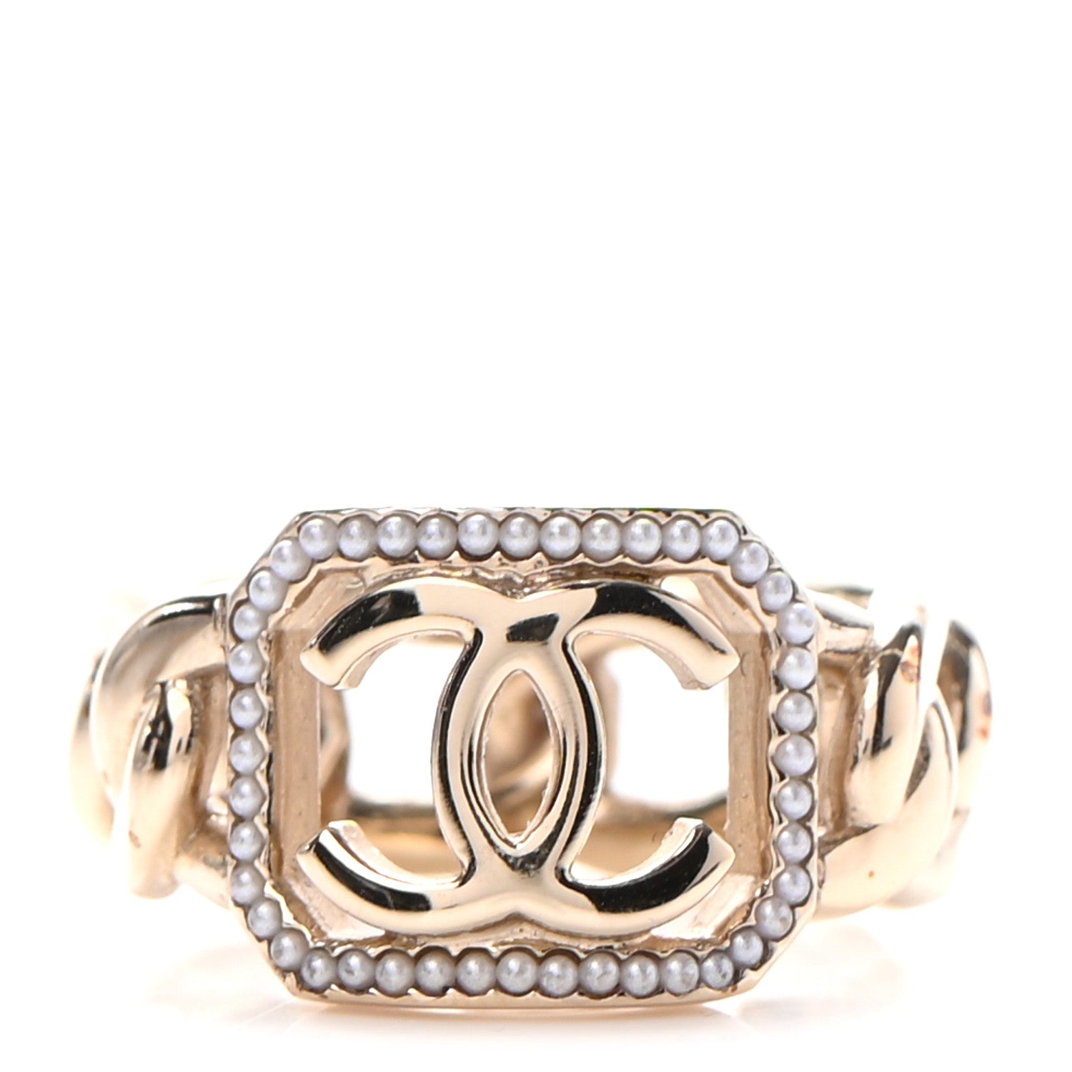 Chanel Pearl CC Ring 7 Gold 1 of 4