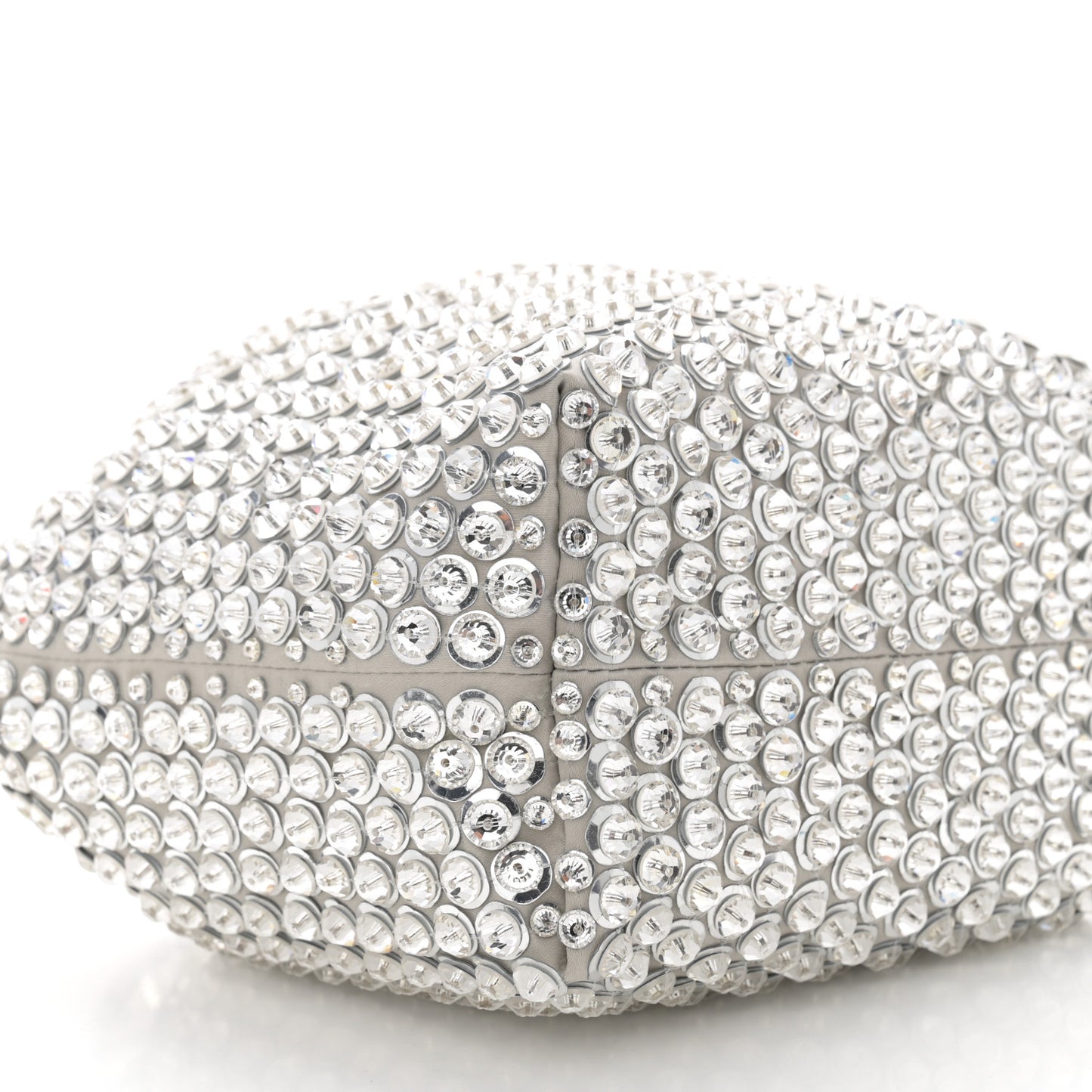 Satin Rhinestone Embellished Small Carry Secrets Bucket Bag Silver