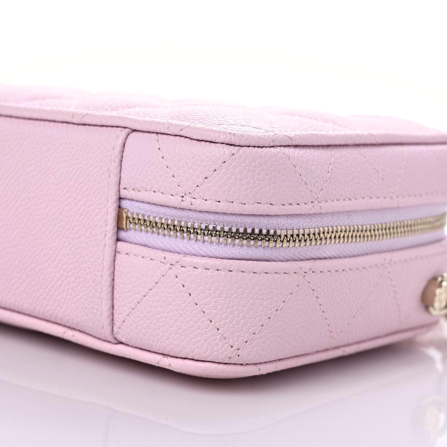 Caviar Quilted Vanity Case Light Pink