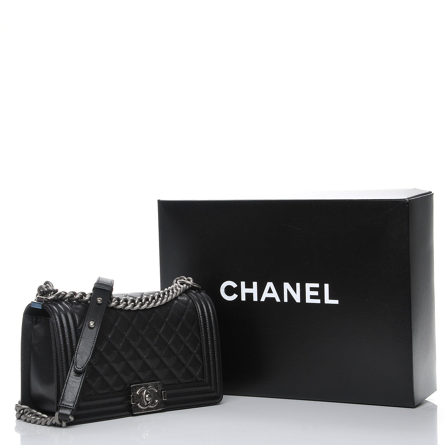 Chanel Caviar Quilted Medium Boy Flap Black 8 of 8